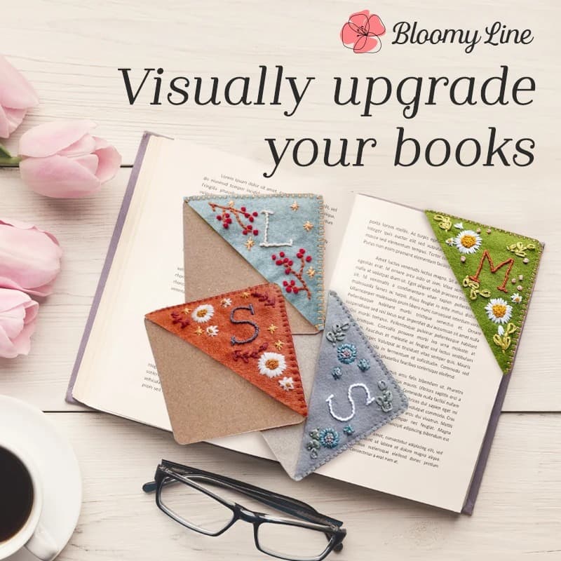 🔥Last Day Promotion 70% OFF💥Personalized Hand Embroidered Corner Bookmark (New)