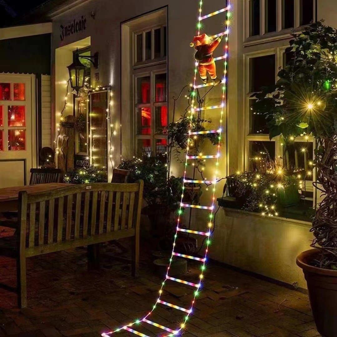 ⏰LAST DAY SALE 50% OFF💥Christmas LED Ladder Lights with Climbing Santa Claus