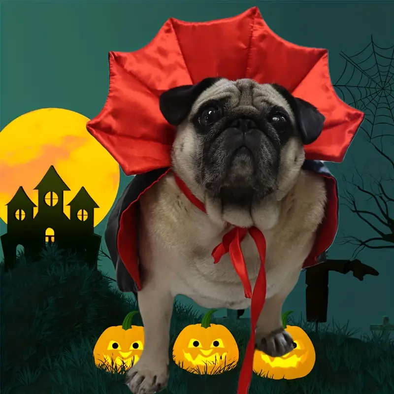 <strong>🎃Halloween Special 50% OFF</strong> 🦇Halloween Pet Cape Costumes Cosplay Vampire Cloak