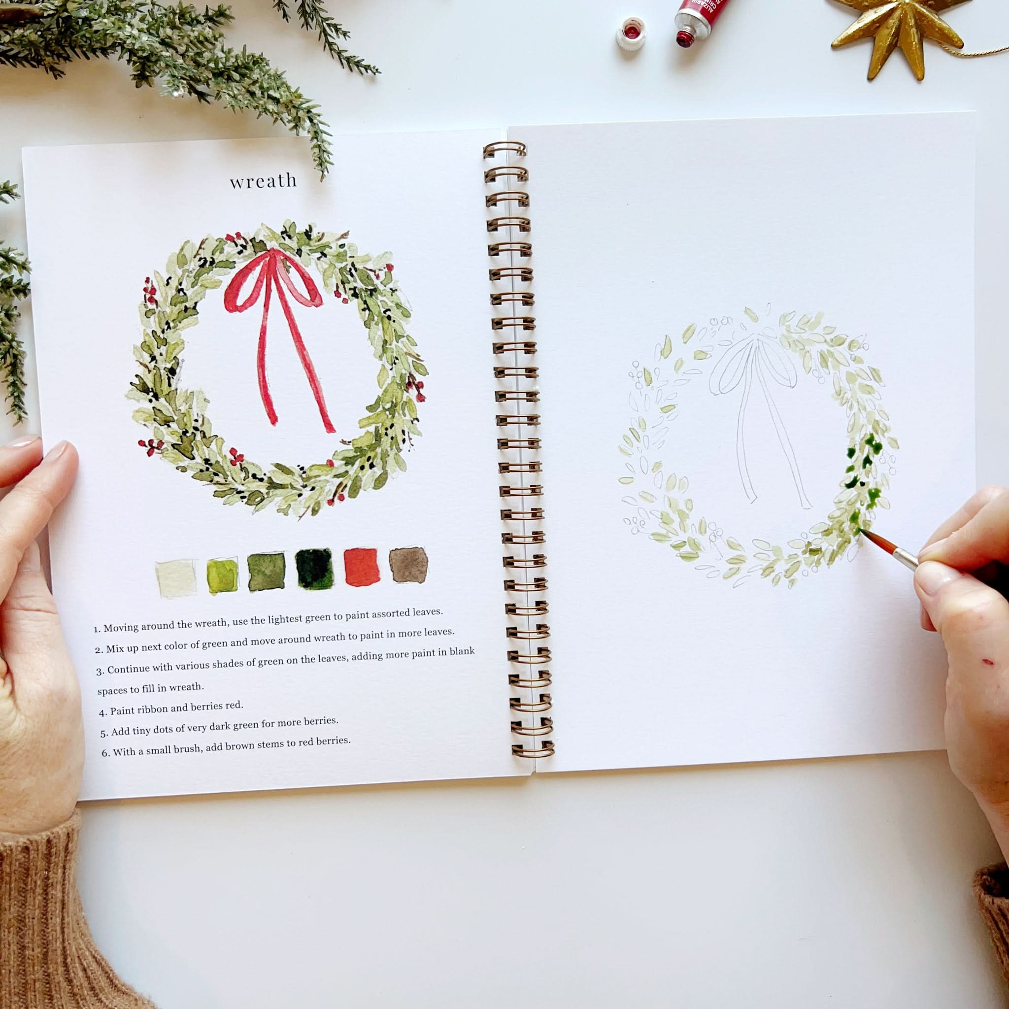 🎄Christmas Watercolor Workbook