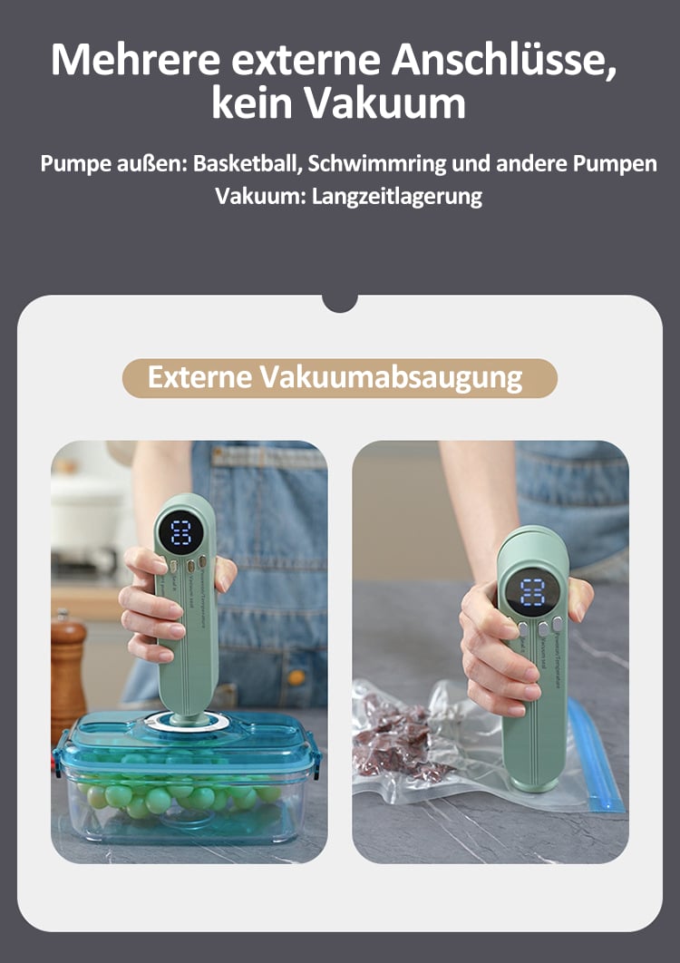 🥗Halten Sie Ihr Essen frisch –  ✨Mini kabelloser Vakuumversiegeler