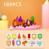 🔥LAST DAY SALE 49% OFF-100PCS Magnetic Tiles Set with 2 Cars, Magnetic Building Tiles
