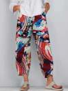 Women Printed Abstract Pocket Casual Pants