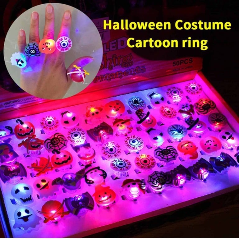 ⏰LAST DAY SALE 50% OFF💥🎁LED Light Halloween Glowing Ring