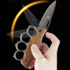2025 Survival Folding Ring Knife Brass Knuckle Hunting Camping Multifunction Knife