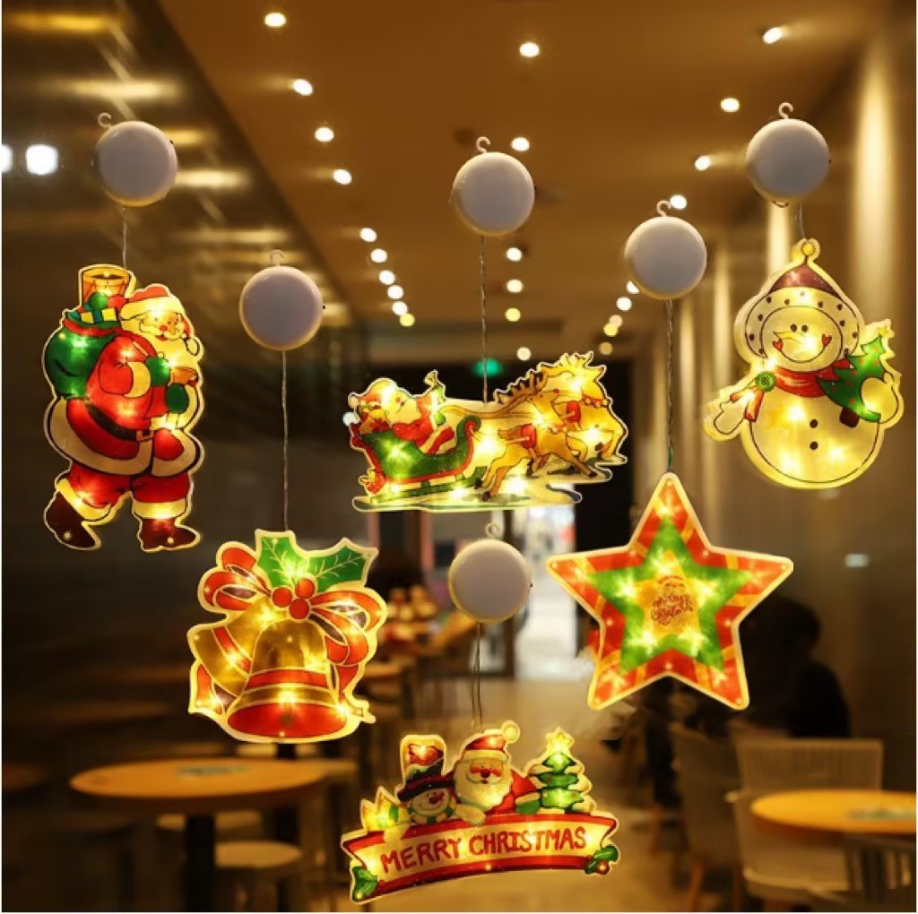 🎅 Early Christmas 50%OFF☃️Santa Claus Window Hanging Lights Christmas Decorative Atmosphere❄️