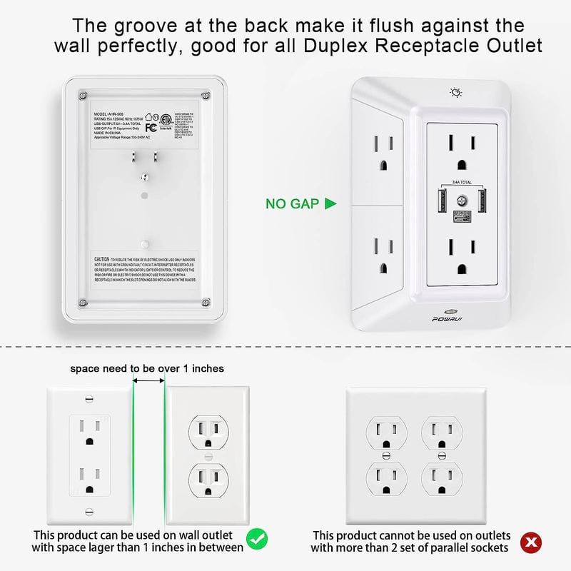 TikTok Last Day Promotion -60% OFF🎉Multi Plug Outlet Surge Protector