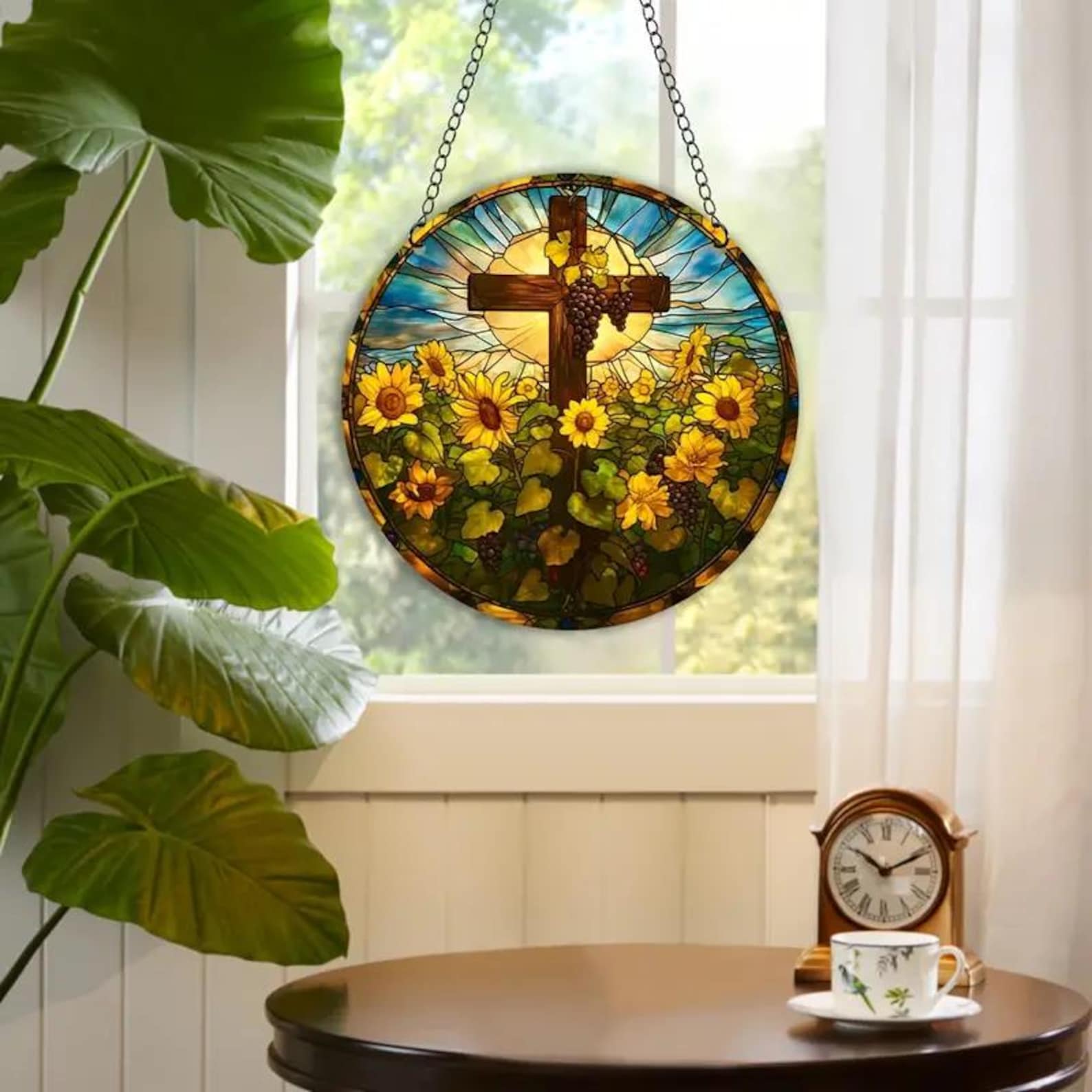 🎄🎅Christmas Presale - 49% OFF🎄-✝️Religious Pendant Cross Sun Catcher