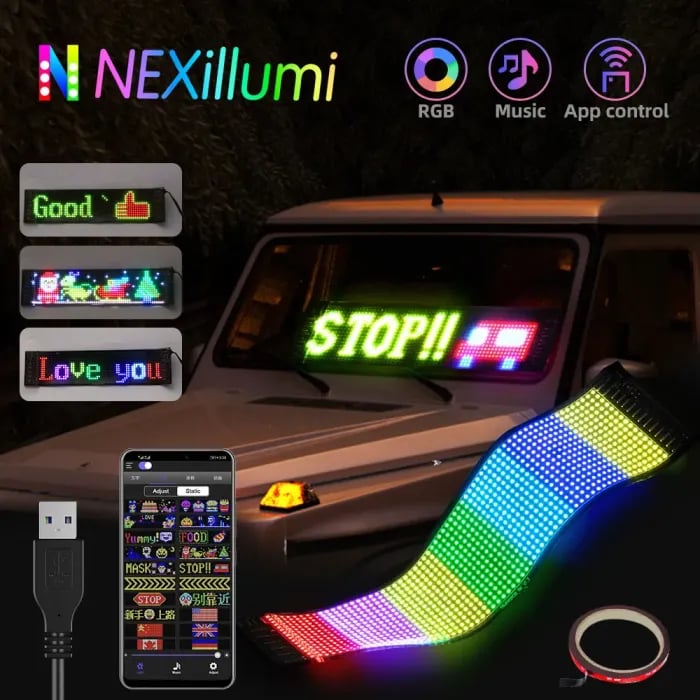 🔥Last Day Promotion - 50% OFF🎁Vehicle Bluetooth 🌠Customizable 💡LED Flexible Display