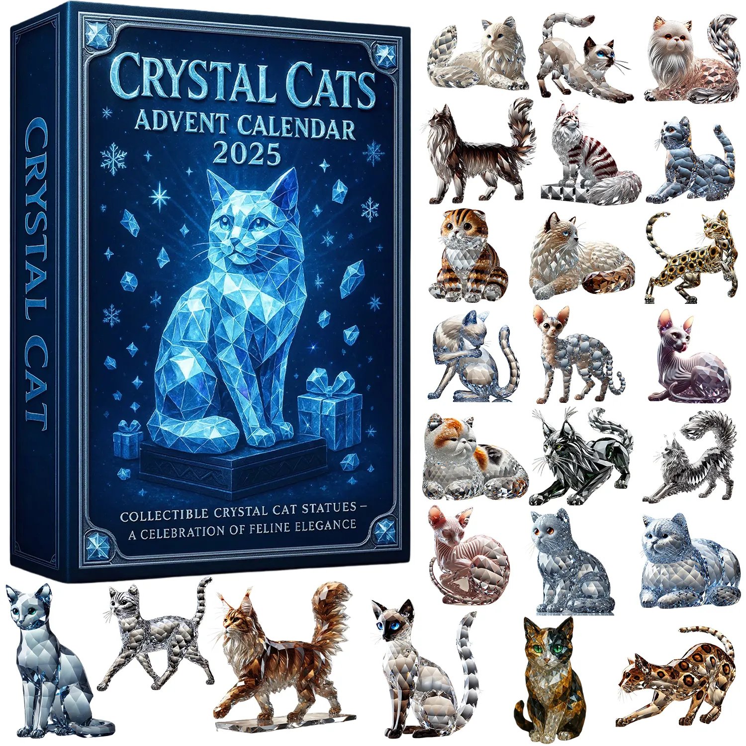 🔥Last Day 50% OFF -🎄Crystal Cats Advent Calendar 2025