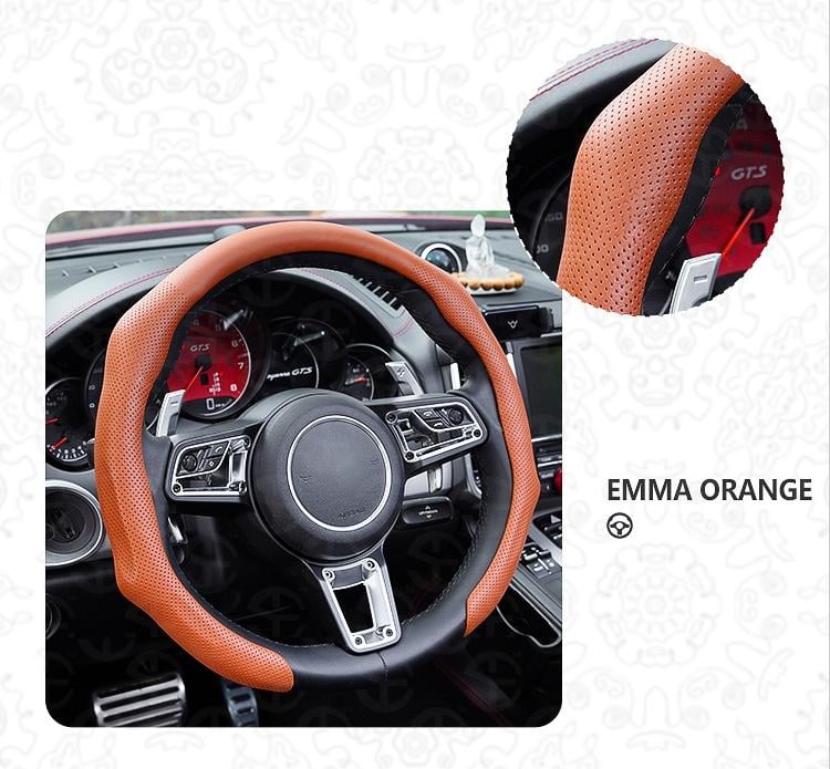 ⏰LAST DAY SALE 50% OFF💥Nappa Leather car Steering wheel Cover