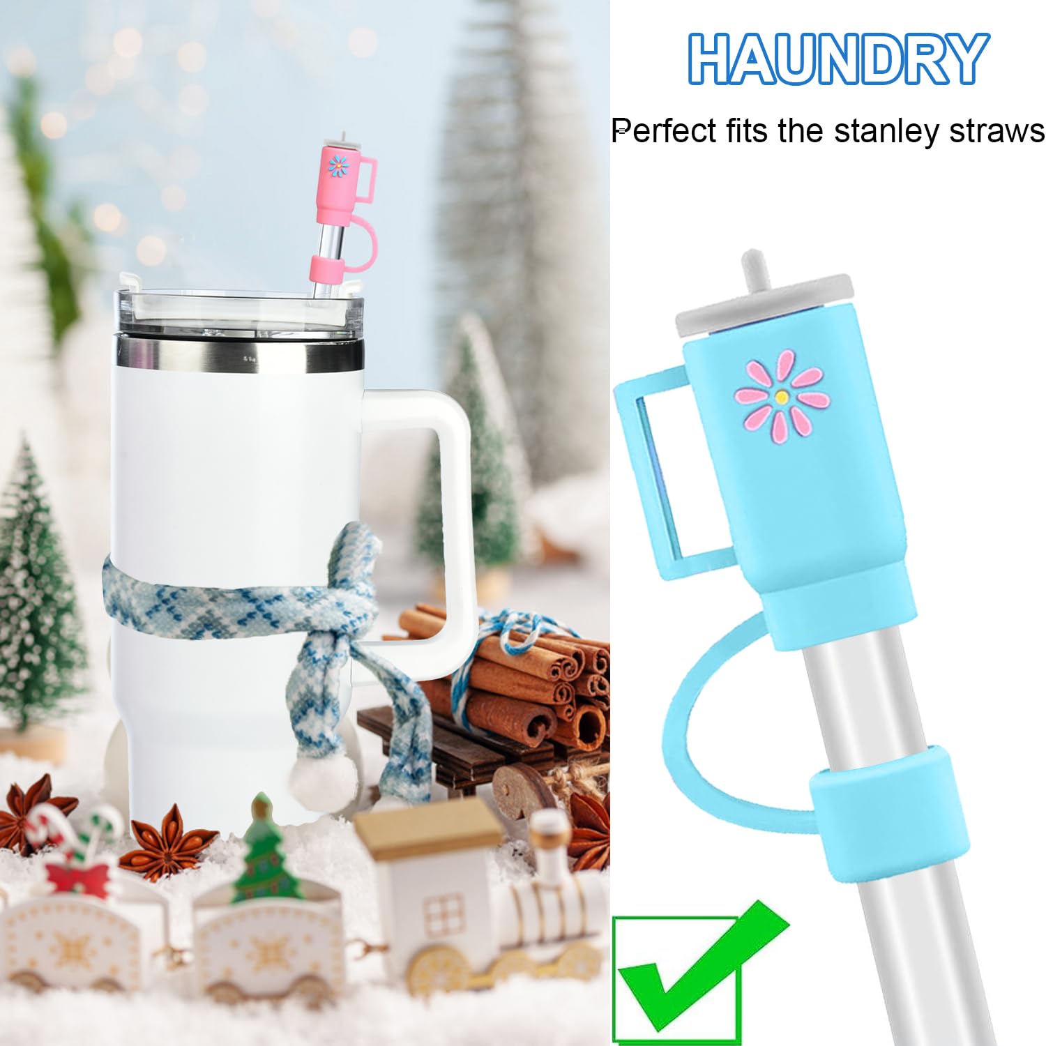 🥤Silicone Straw Covers Compatible with Stanley Tumblers