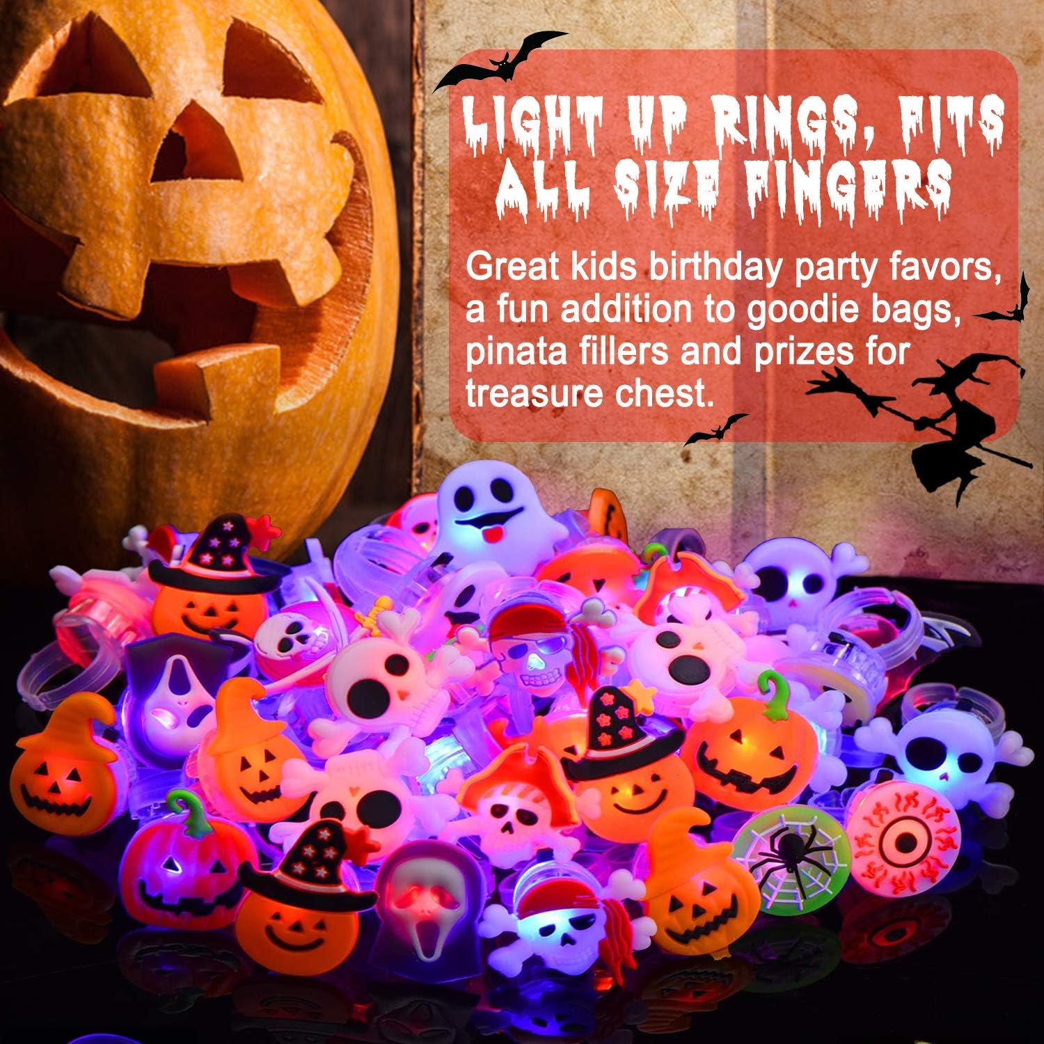 ⏰LAST DAY SALE 50% OFF💥🎁LED Light Halloween Glowing Ring