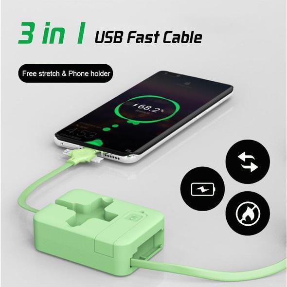 (🌲Early Christmas Sale- 49% OFF) 3-in-1 Data Cable Phone Stand