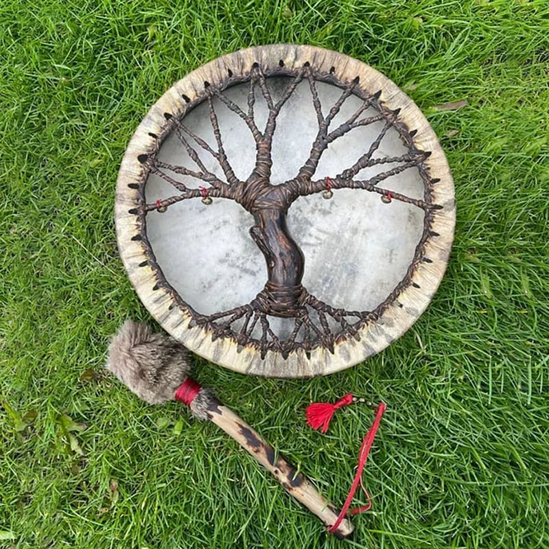 🔥Handmade Shaman Drums 'Tree Of Life' Spirit Music- Buy 2 Free shipping!