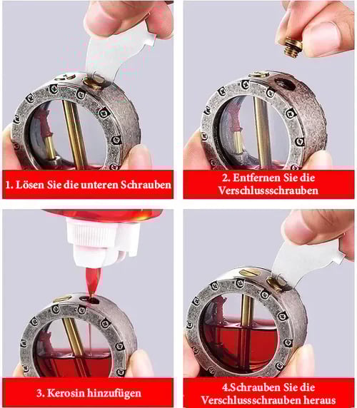 🔥Letzter Tag 61% RABATT 🎁Vintage Transparentes Trench-Kerosin-Antik-Steampunk-Feuerzeug