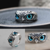 (🌲CHRISTMAS SALE NOW-50% OFF)-925 Sterling Silver Demon Eye Owl Ring Adjustable