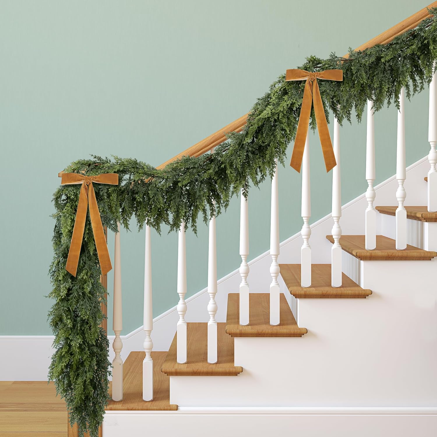 🎁TikTok Last Day Sale - 70% OFF🔥6 Ft 2Pcs Realistic Artificial Cedar Pine Garland