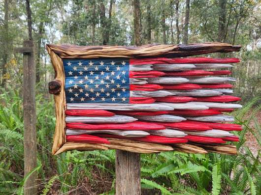 Last Day FlashSale -53% OFF -Wooden AmericanFlag BUY 2 FREE SHIPPING
