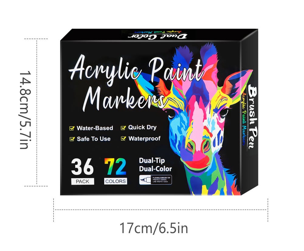 🔥Last Day Promotion-49%OFF - Dual Tip Acrylic Paint Pen Marker - 24/48/72/120 Colours