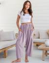 🎁 Letzter Tag Aktion 50% RABATT– Damen Leinenhose mit weitem Bein und Taschen