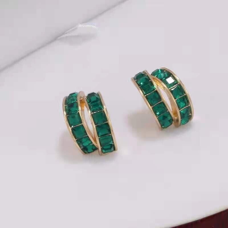 14K Gold Plated 925 Sterling Silver C-shaped Earrings