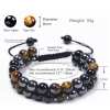 Triple Protection Bracelet-Genuine Tigers Eye Agate and  Black gallstone-The Perfect Gift