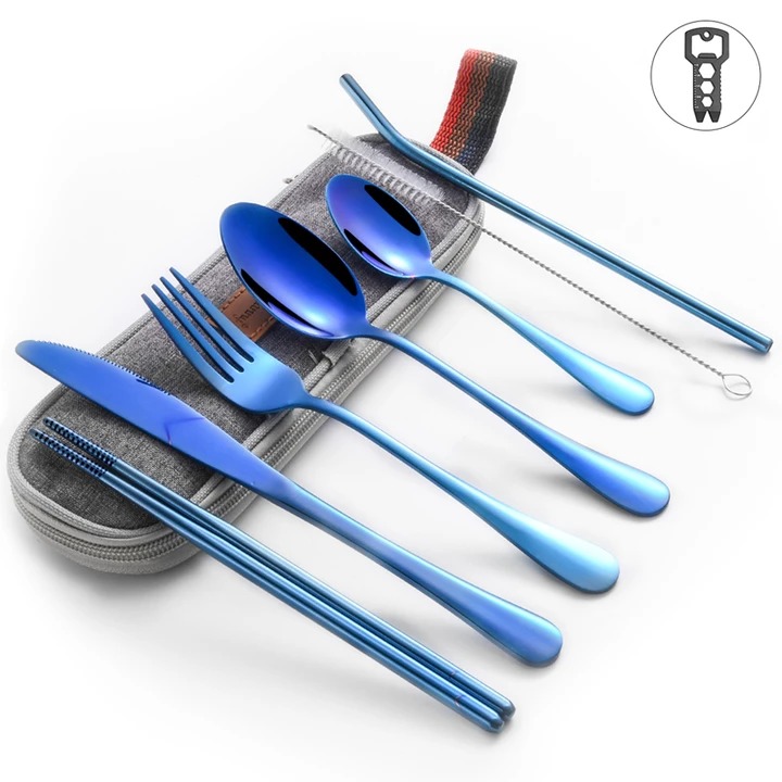 (SUMMER SALE - 50% OFF) New Upgrade Travel Utensils Set