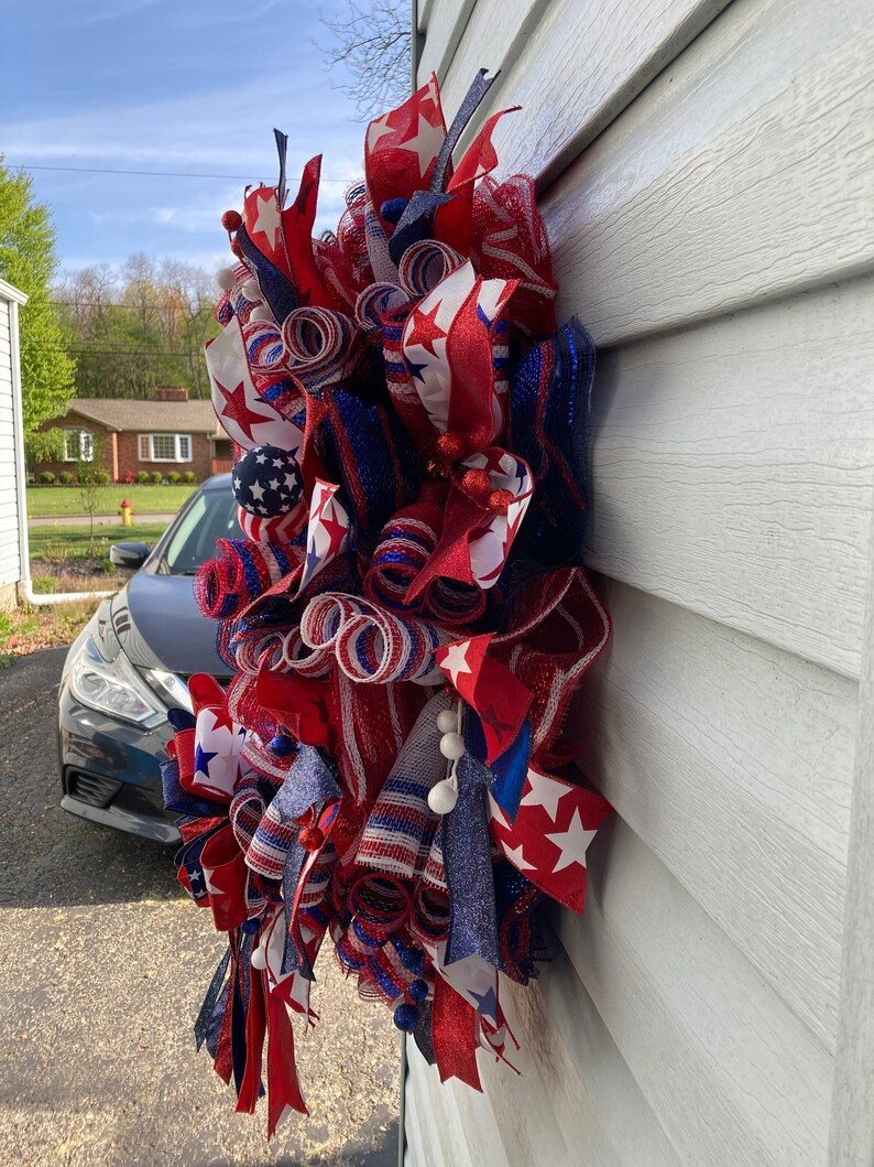 🔥HOT SALE 50% OFF🔥100% Handmade American Patriot Wreath, FREE SHIPPING ONLY TODAY!