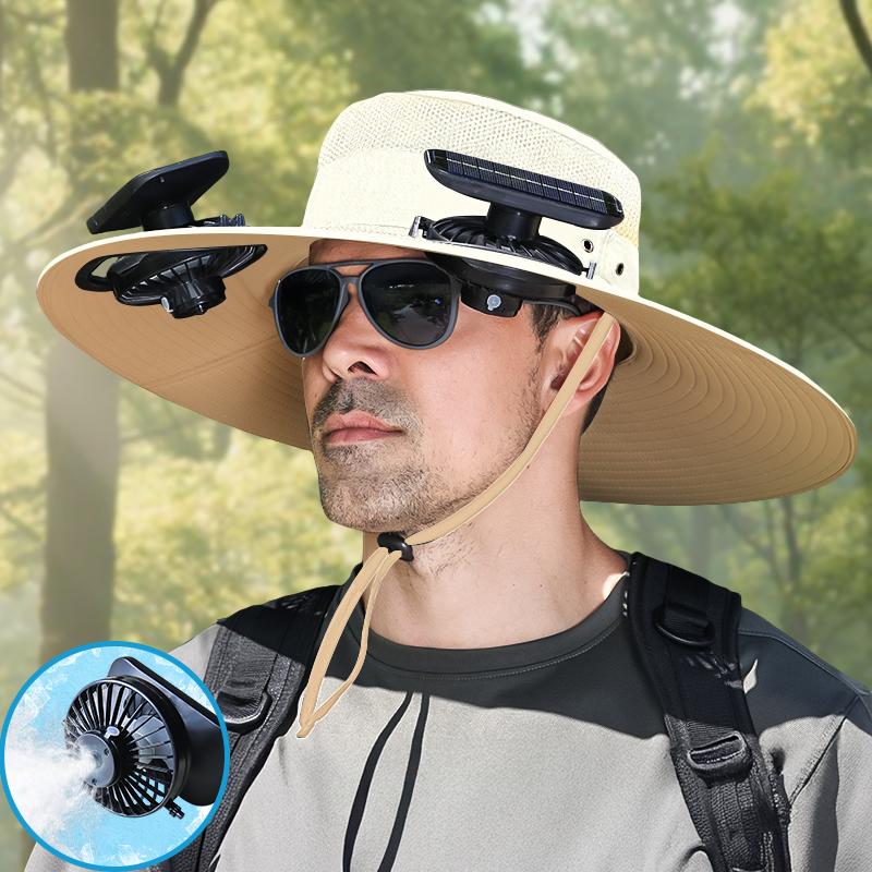 ❄️New Upgraded Spray Fan⚡2025 New Ultra-Light Solar Air Conditioner Fan Sun Hat ⚾ (Weighs Only 11 Ounces)
