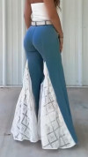 Women's Lace Panel Flared Jeans