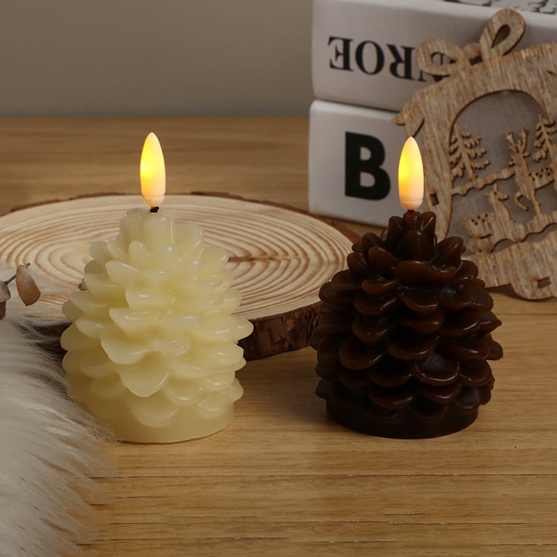 🎅2024 Christmas Promos🔥Flameless Pinecone Candles Battery Operated