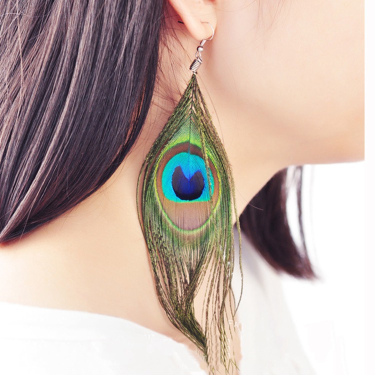 ⚡⚡Last Day Promotion 48% OFF - Peacock Feather Fashion Earrings🔥BUY 2 GET 1 FREE