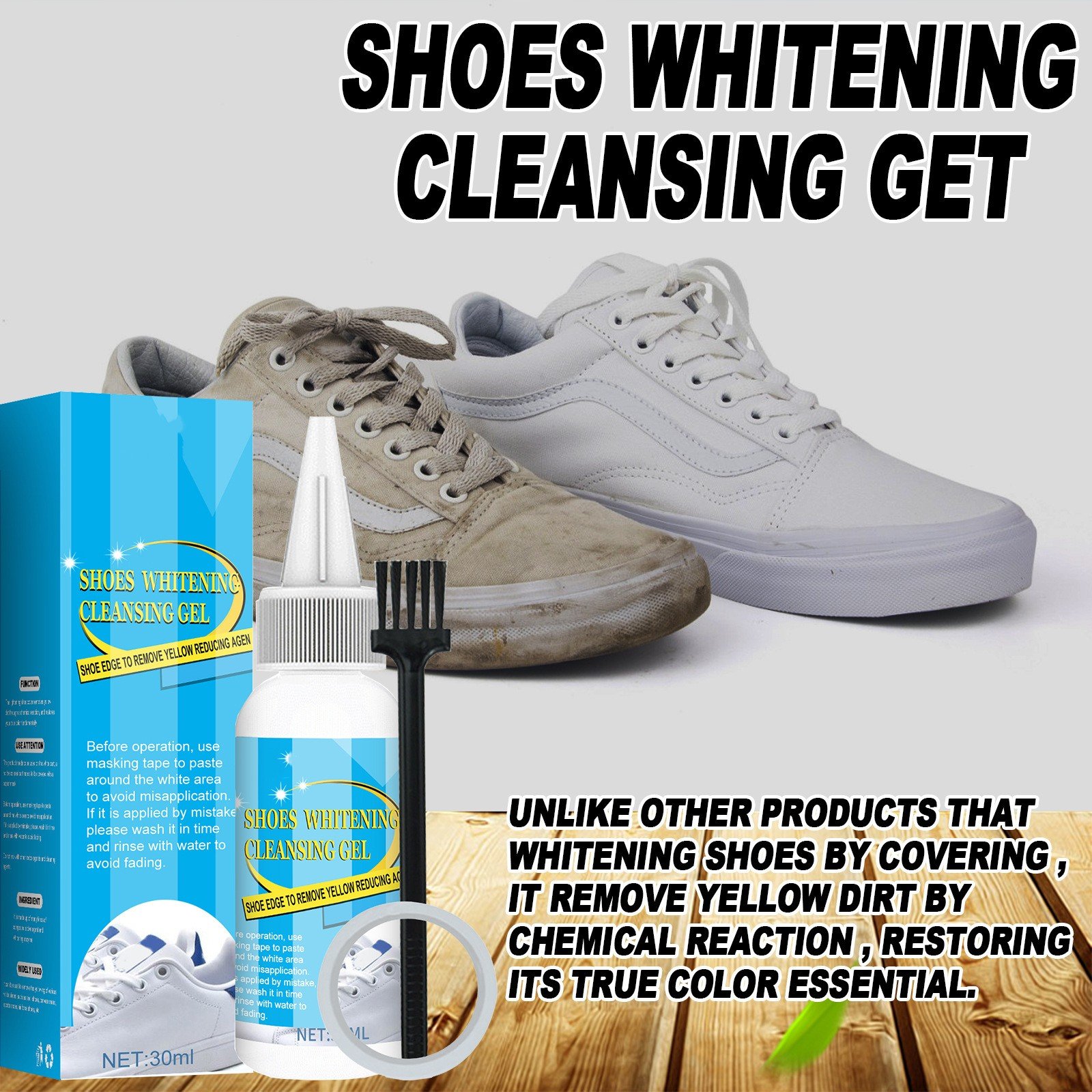 Tiktok Summer Sale🎉Shoe Whitening Cleaning Gel-✨Keep your white sneakers shining