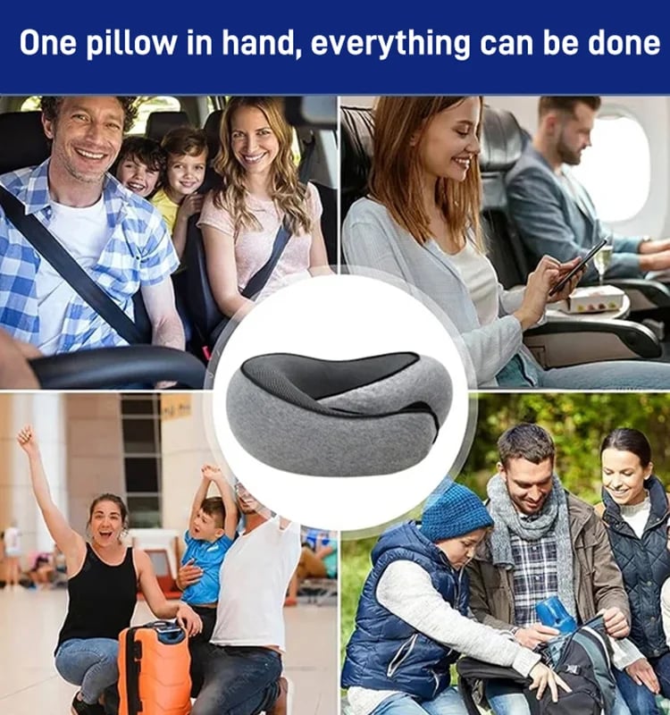 🔥🎁Christmas promotion-Memory foam U-shaped storage travel pillow