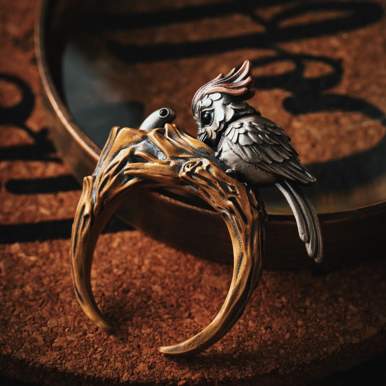 Handcrafted Woodpecker Ring