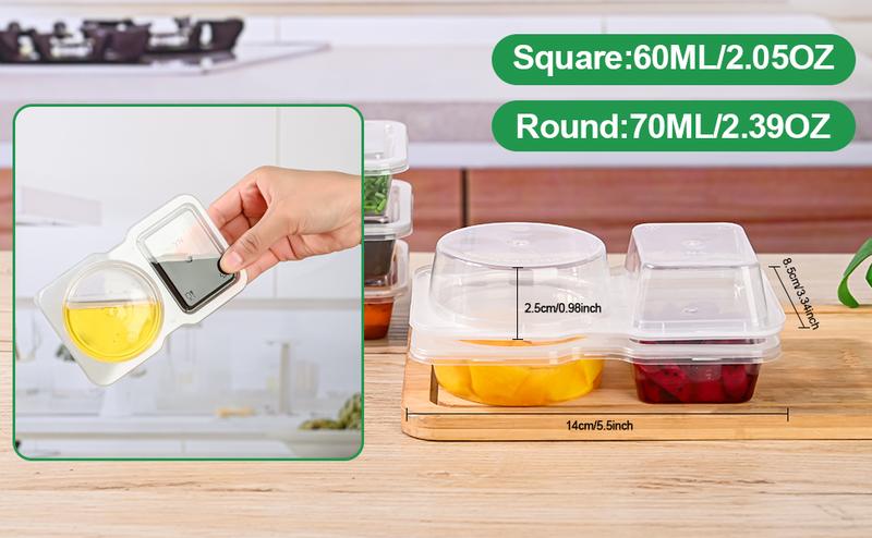 🔥Buy More Save More🎁Reusable Double Compartment Condiment Container Snack Container