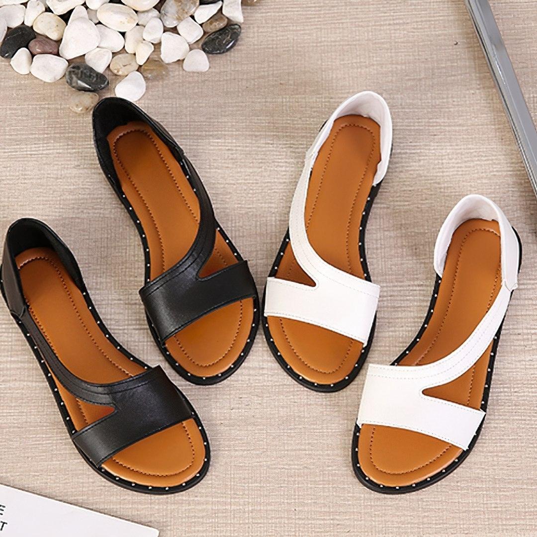 Big Sale💥- Fish-mouth Rivet Open Toe Flat Sandals