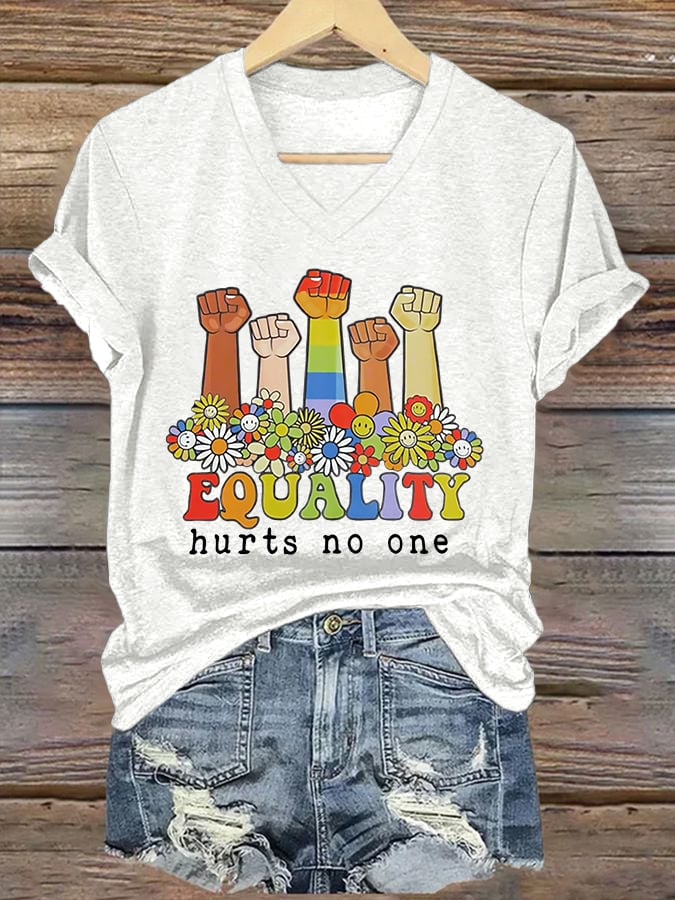 Women's Equality Hurts No One Printed T-shirt