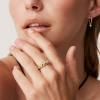 PAVOI 14K Gold Plated Croissant Dome Ring | Twisted Braided Gold Plated Ring | Chunky Signet Ring for Women