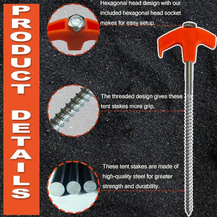 ✨Screw in Tent Stakes - Ground Anchors Screw in