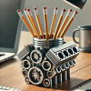 Pen Holder with V8 Engine