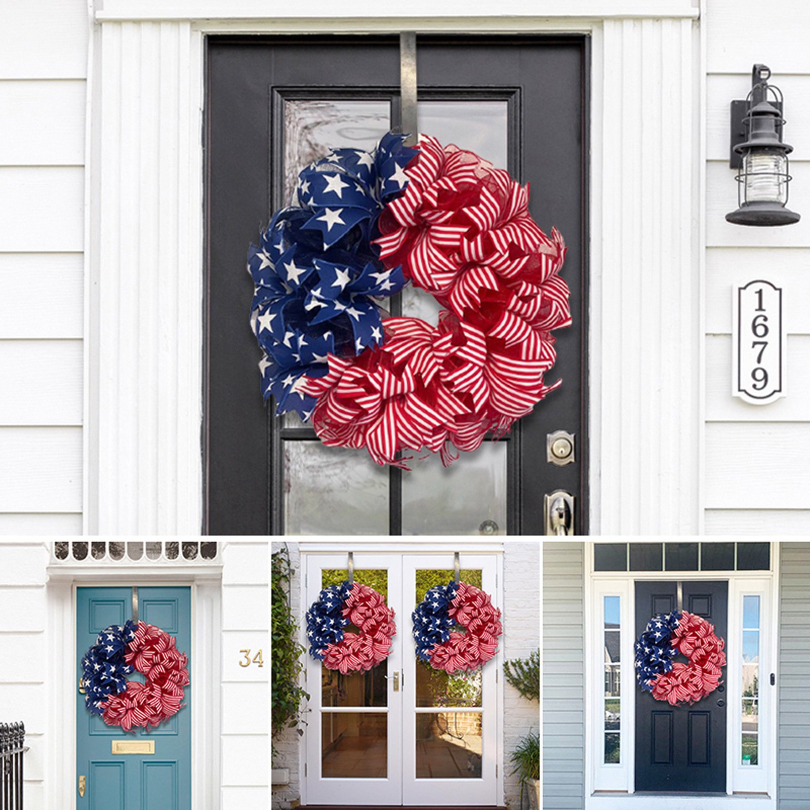 🏵100% Handmade Star Spangled Banner Ribbon Patriotic Wreath(𝐌𝐚𝐫𝐢𝐚𝐧𝐚 𝐒𝐦𝐢𝐭𝐡 𝐇𝐚𝐧𝐝𝐦𝐚𝐝𝐞®)