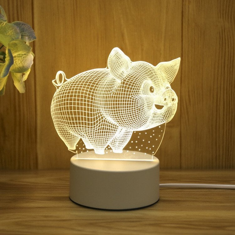 🔥Last Day 50% OFF - 3D Night Light USB plug-in dimmable LED bedroom bedside lamp