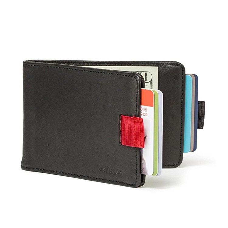 Extra-large capacity thin leather pull-wallet