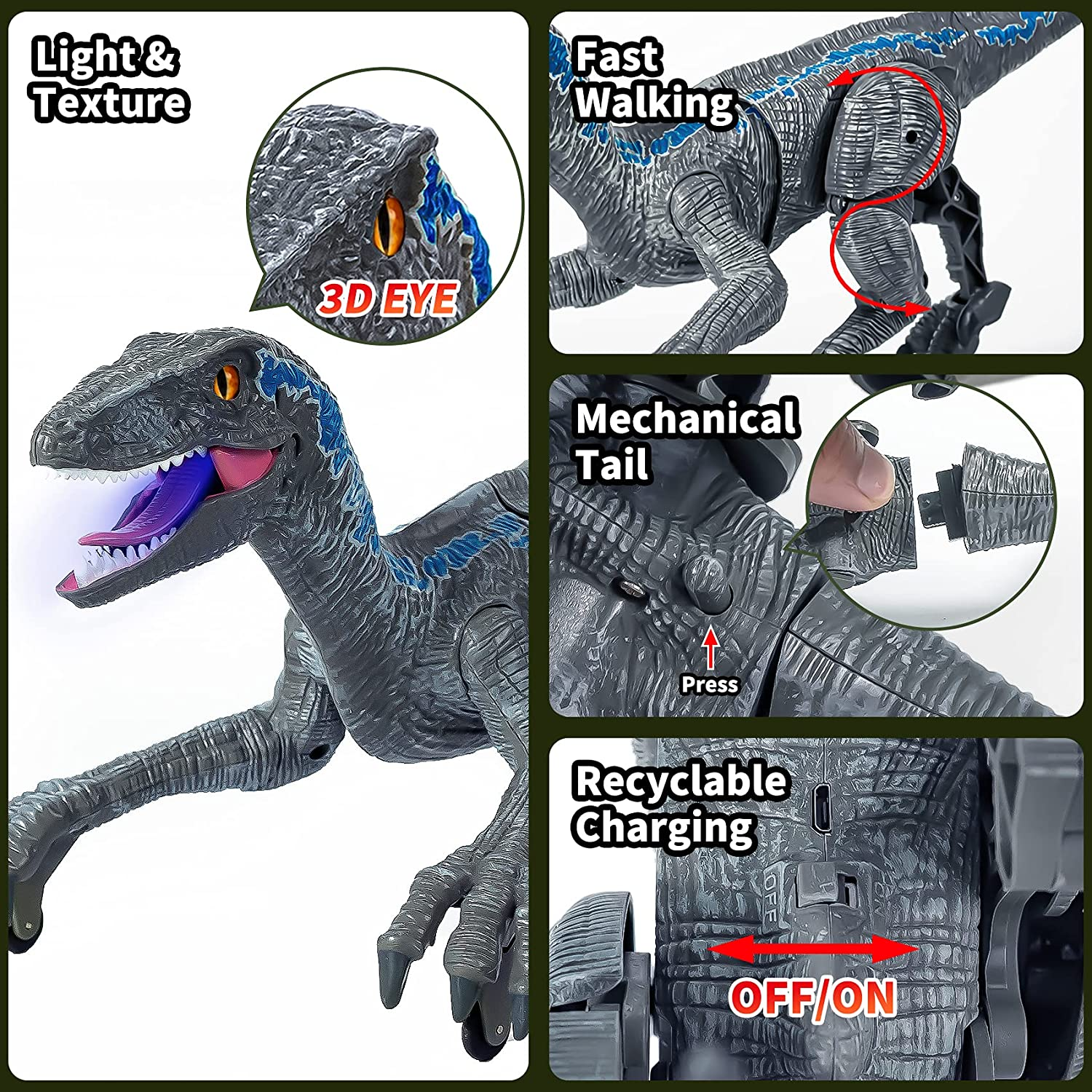 (🔥Last Day Promotion- SAVE 70% OFF)Remote Control Velociraptor-FREE SHIPPING TODAY
