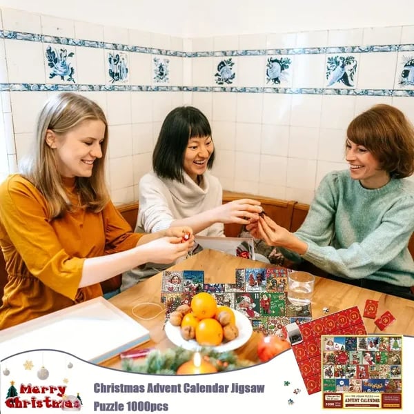 Christmas Advent Calendar Jigsaw Puzzle 1000pcs, 🔥Buy 2 Free Shipping