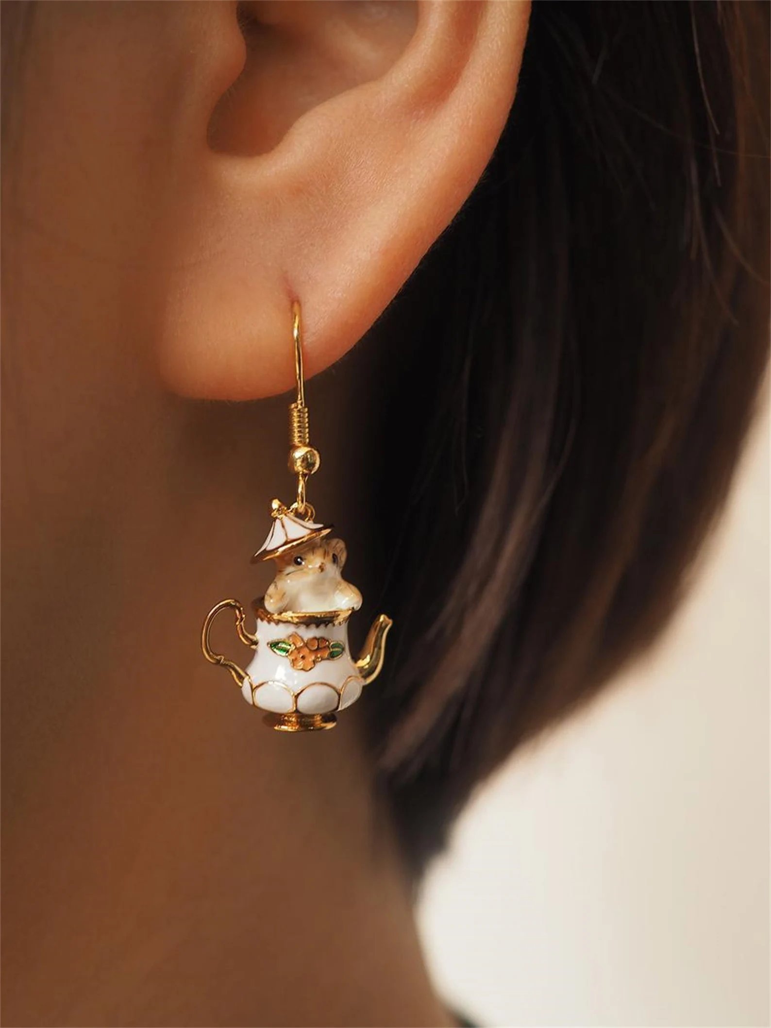 🔥HOT SALE NOW 49% OFF 🎁 -Mouse In My Teapot Earrings Set