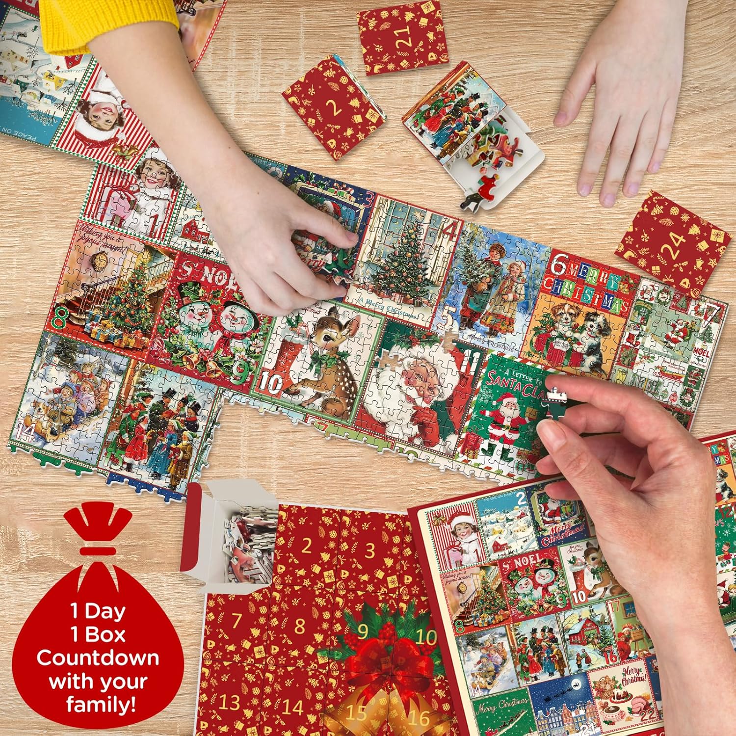 🎅🎄Christmas Calendar Advent Calendar Jigsaw Puzzle 1000 Pieces