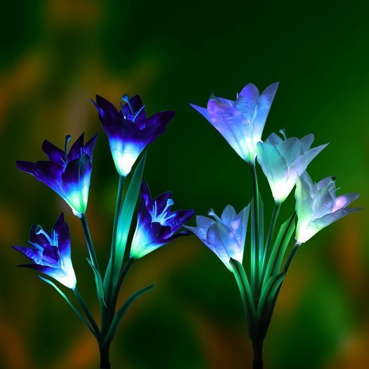 (❤️Mother's Day Flash Sale - 70% OFF) Spring Artificial Lily Solar Garden Stake Lights, Buy More Save More